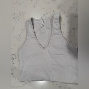 Athleta - Aurora Seamless Crop Rib Tank - White - Size: S